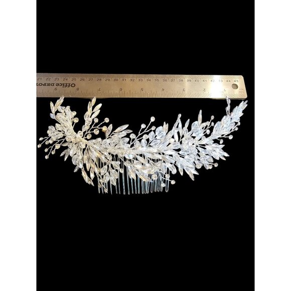 Silver/Crystal Woven Large Hairpiece